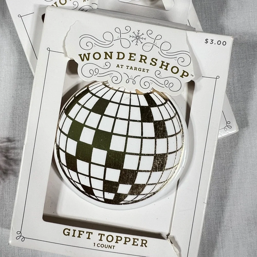 Wondershop Gift Topper Ornament Set Peppermint Disco Ball Multi Color 5 Pack